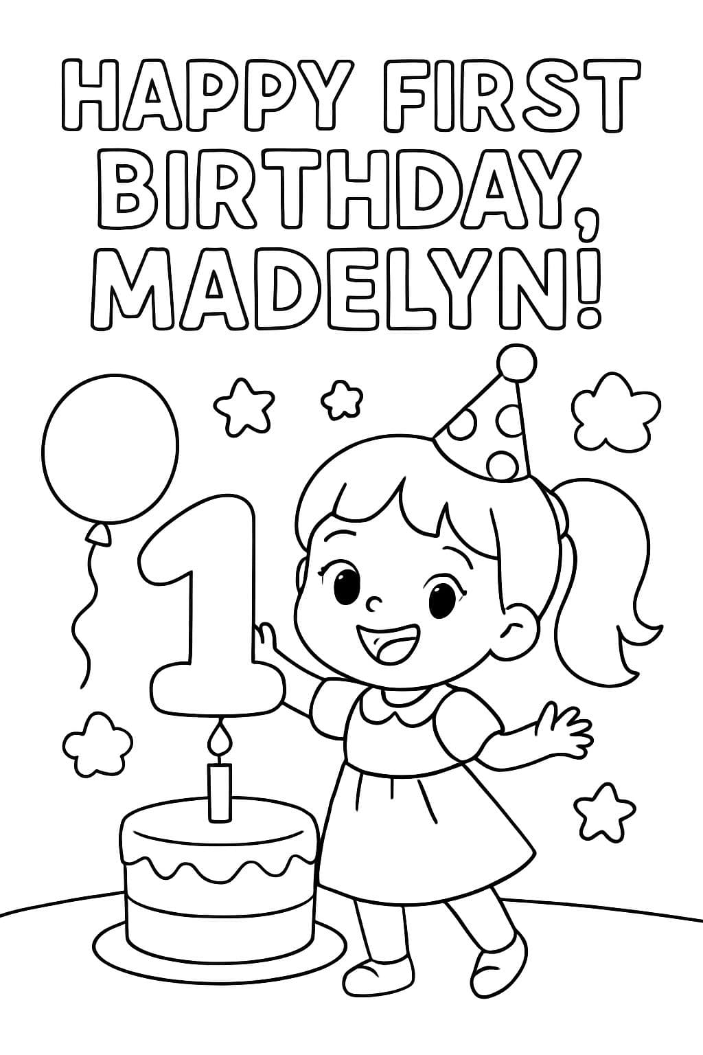 Herzlichen Glückwunsch zum ersten Geburtstag, Madelyn!