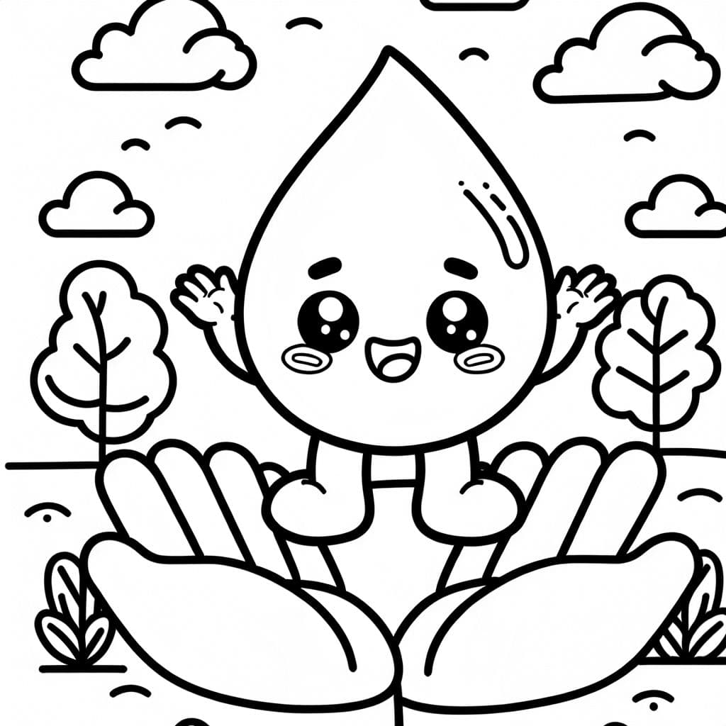 Óleo nas mãos - uma ideia criativa e divertida para uma página de colorir para crianças.