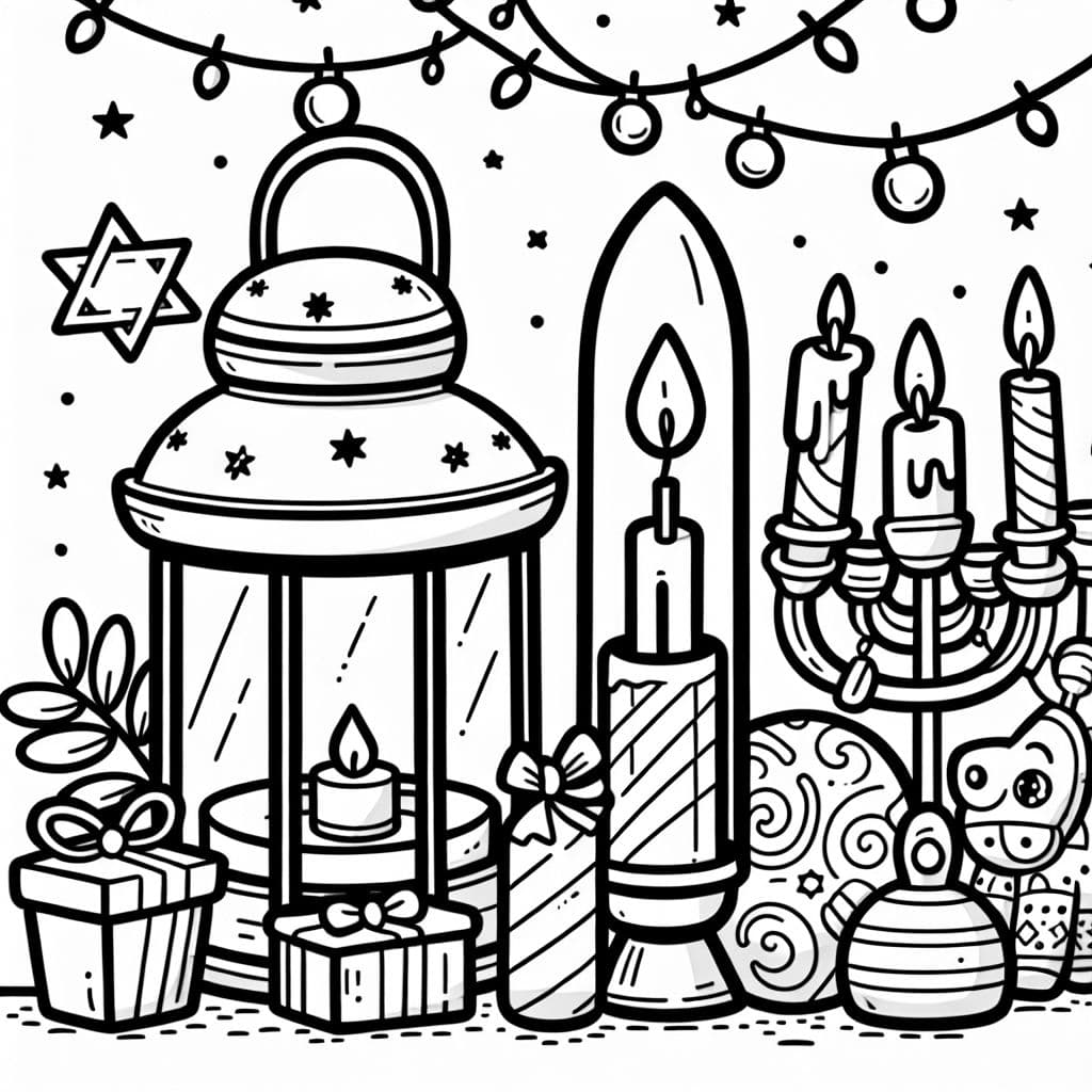 linterna, lámpara de aceite, luces de Navidad, velas, linterna de papel, menorá, corona de velas