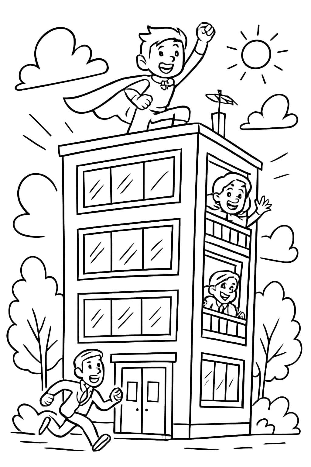 un rascacielos de cuatro pisos con una azotea