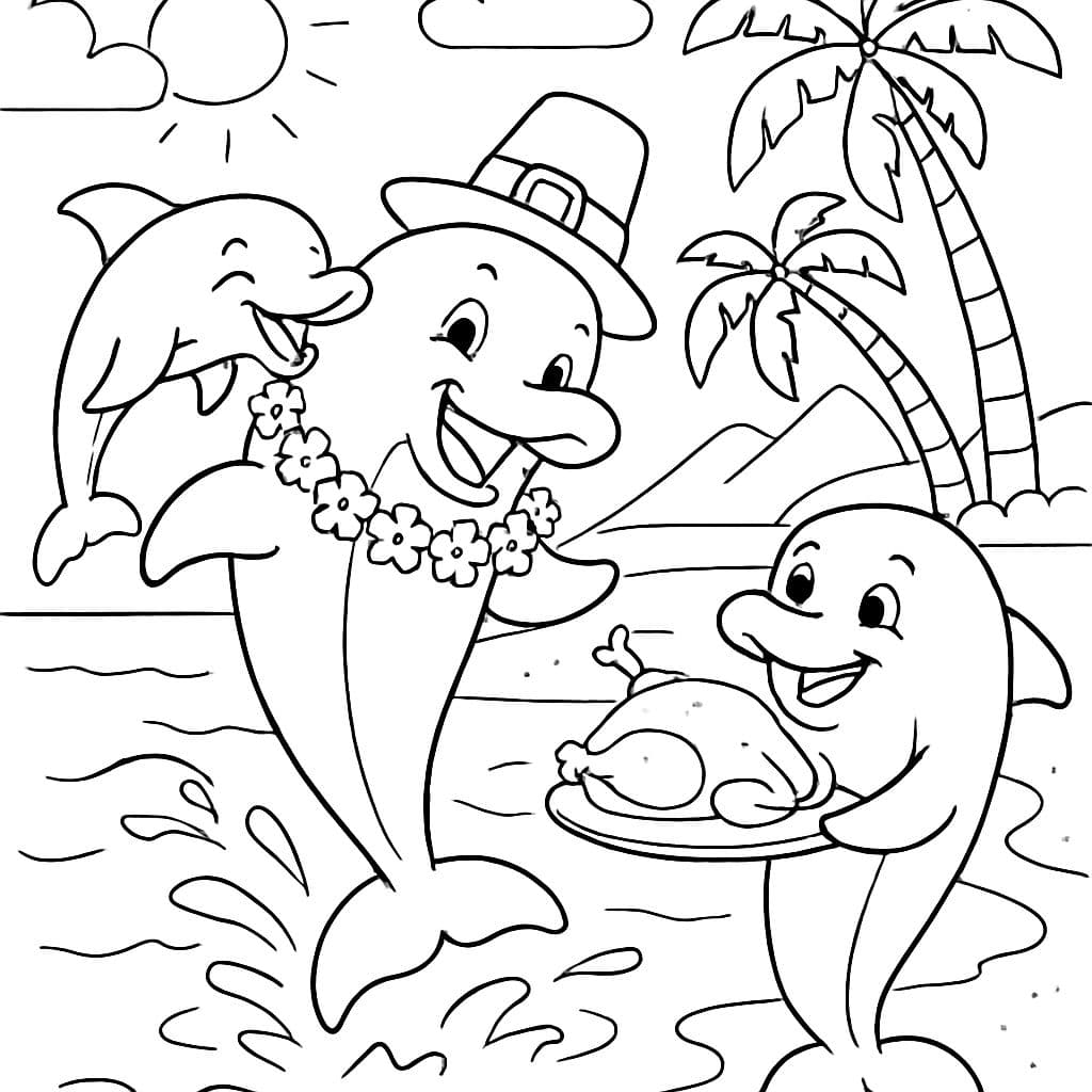 Delfines visitando Hawái para el día de acción de gracias