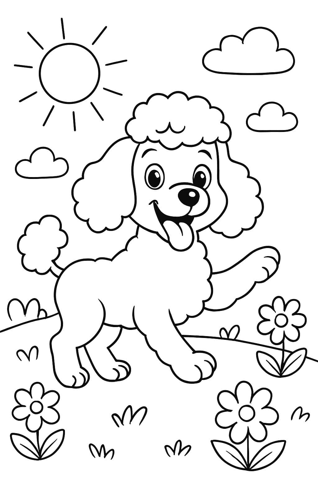 Ein Bild mit einem Zwergpudel drauf und es steht gute Besserung Marit