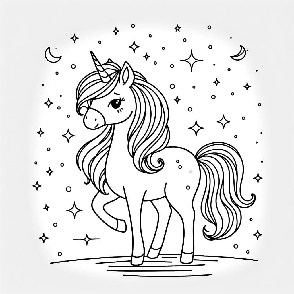 Une licorne est un cheval mythique avec une longue corne unique sur le front. Elle est souvent associée à la magie et à la beauté et est décrite dans de nombreuses histoires comme une créature amicale et mystique.