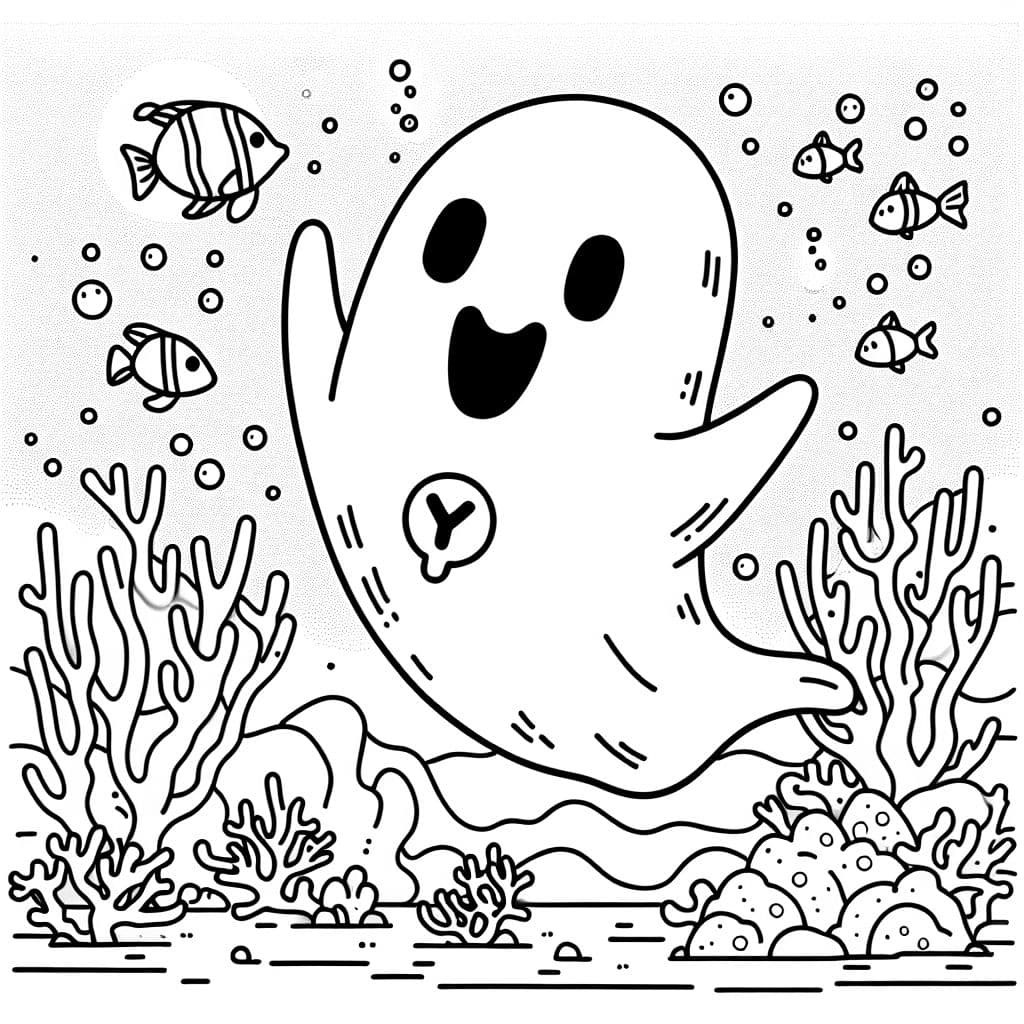 Ein Gespenst das taucht und ein Y auf der Brust hat