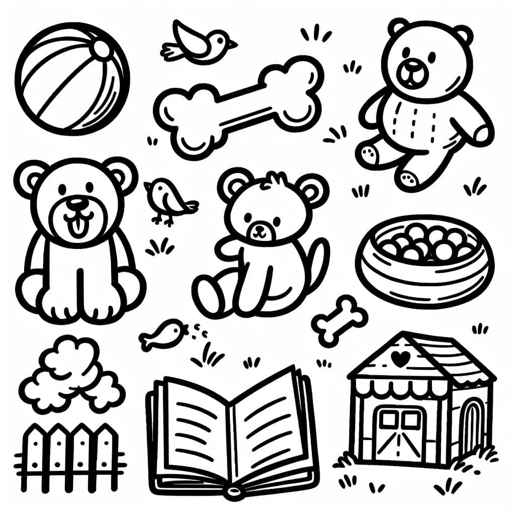 ball, bone, bear, bird, book, baby, backyard