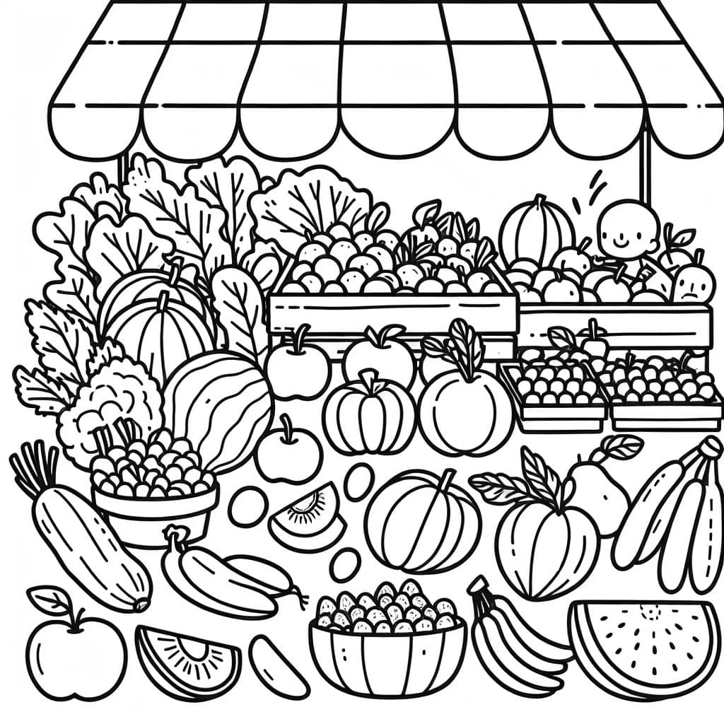 Frutas y verduras frescas de un mercado de agricultores