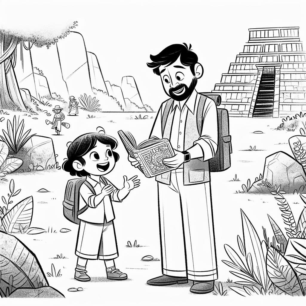 Une petite fille de trois ans en aventure avec son père archéologue.