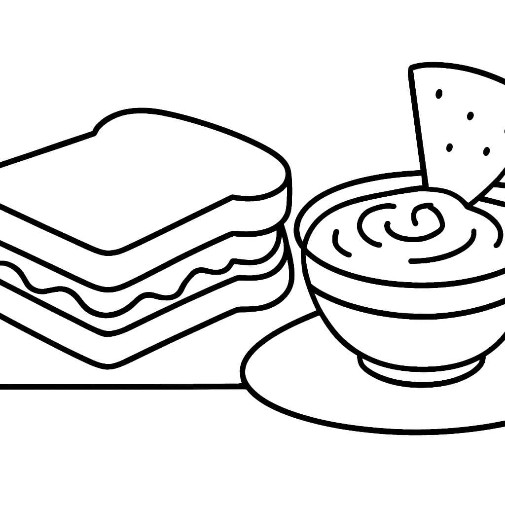 sandwich au beurre de cacahuète et à la confiture et pita avec houmous