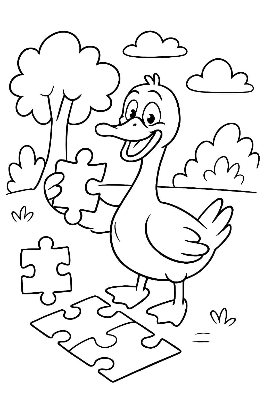 Juego de rompecabezas con temática de gansos tontos