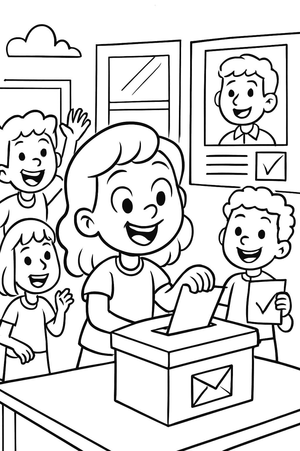 Des étudiants votent et choisissent leur représentant scolaire.