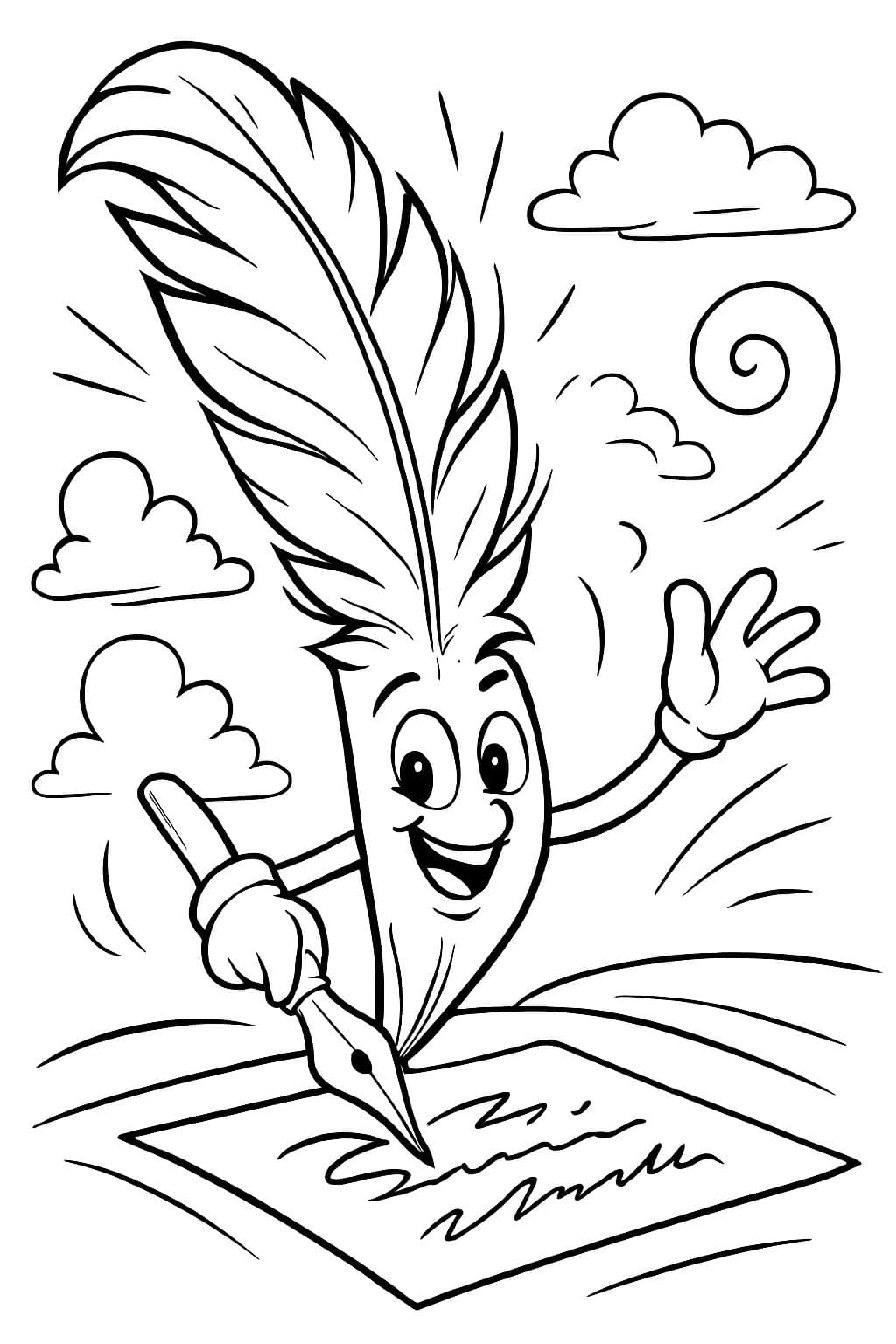 una hermosa pluma que es frade y escribe algo