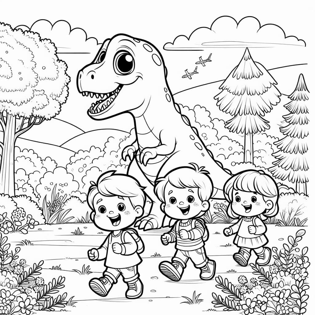 una imagen de dinosaurio con Philipp, Lia e Ida