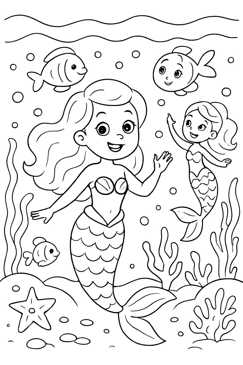 crée-moi des images avec des sirènes. elles doivent être dans la mer