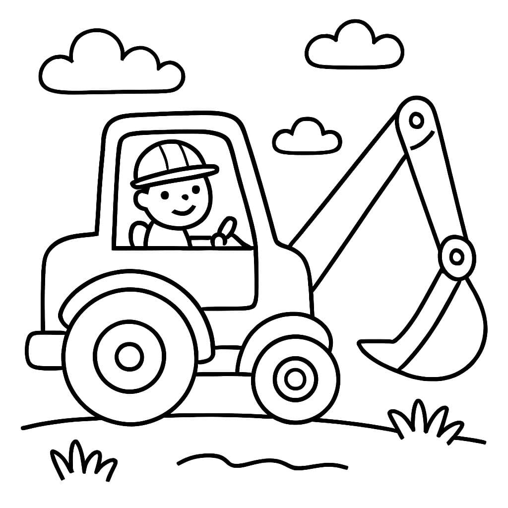 Una excavadora para una tarjeta de invitación