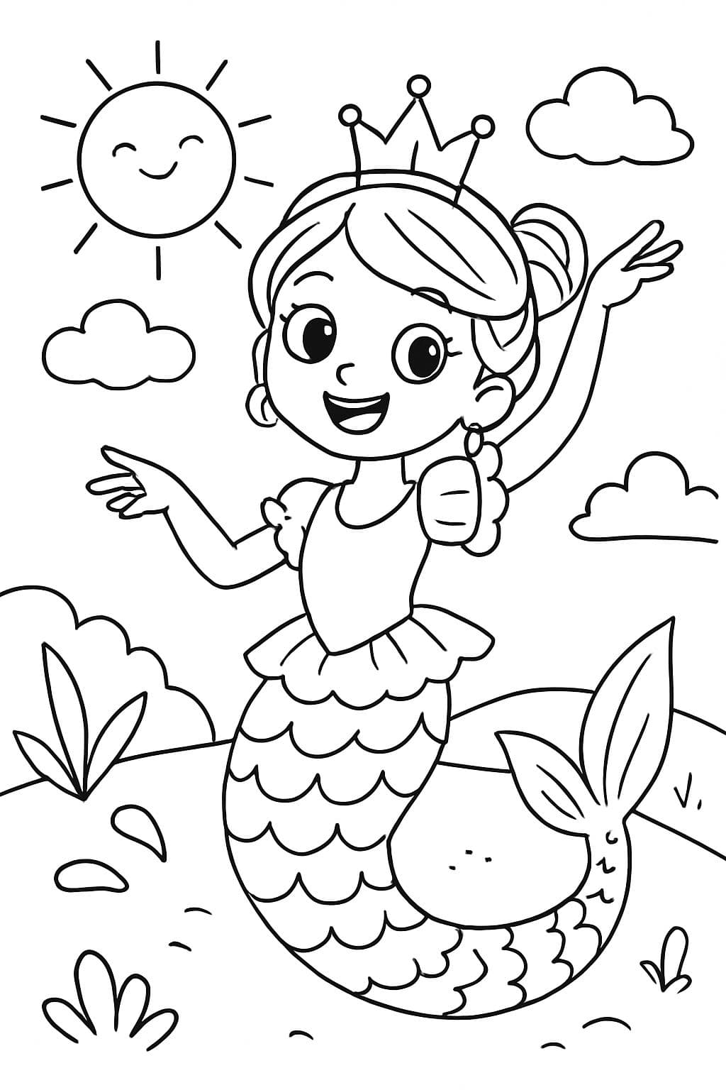 Flamenco tänzerin mit meerjungfrau floase und krone