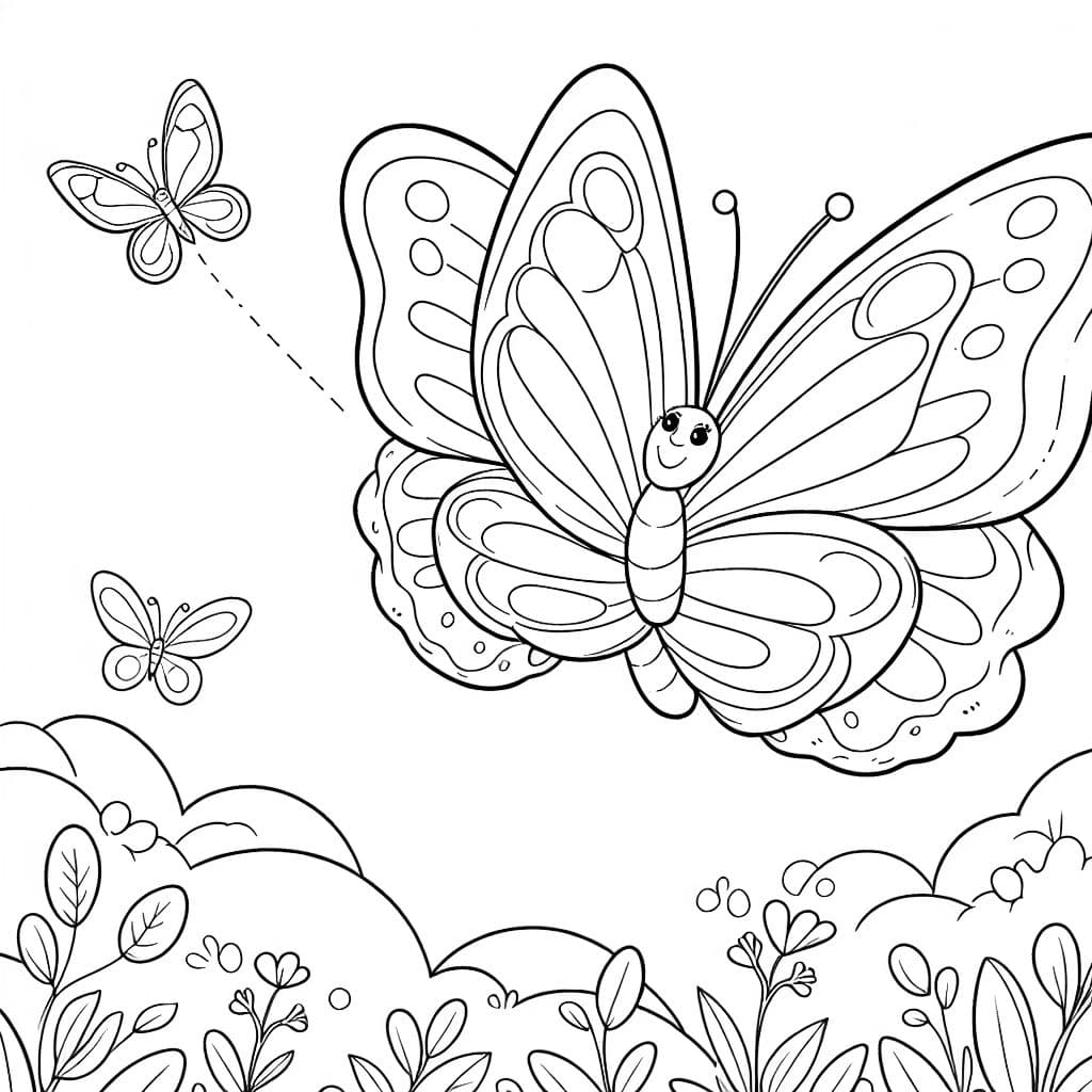 Ein echter schmetterling fliegt durch die Luft