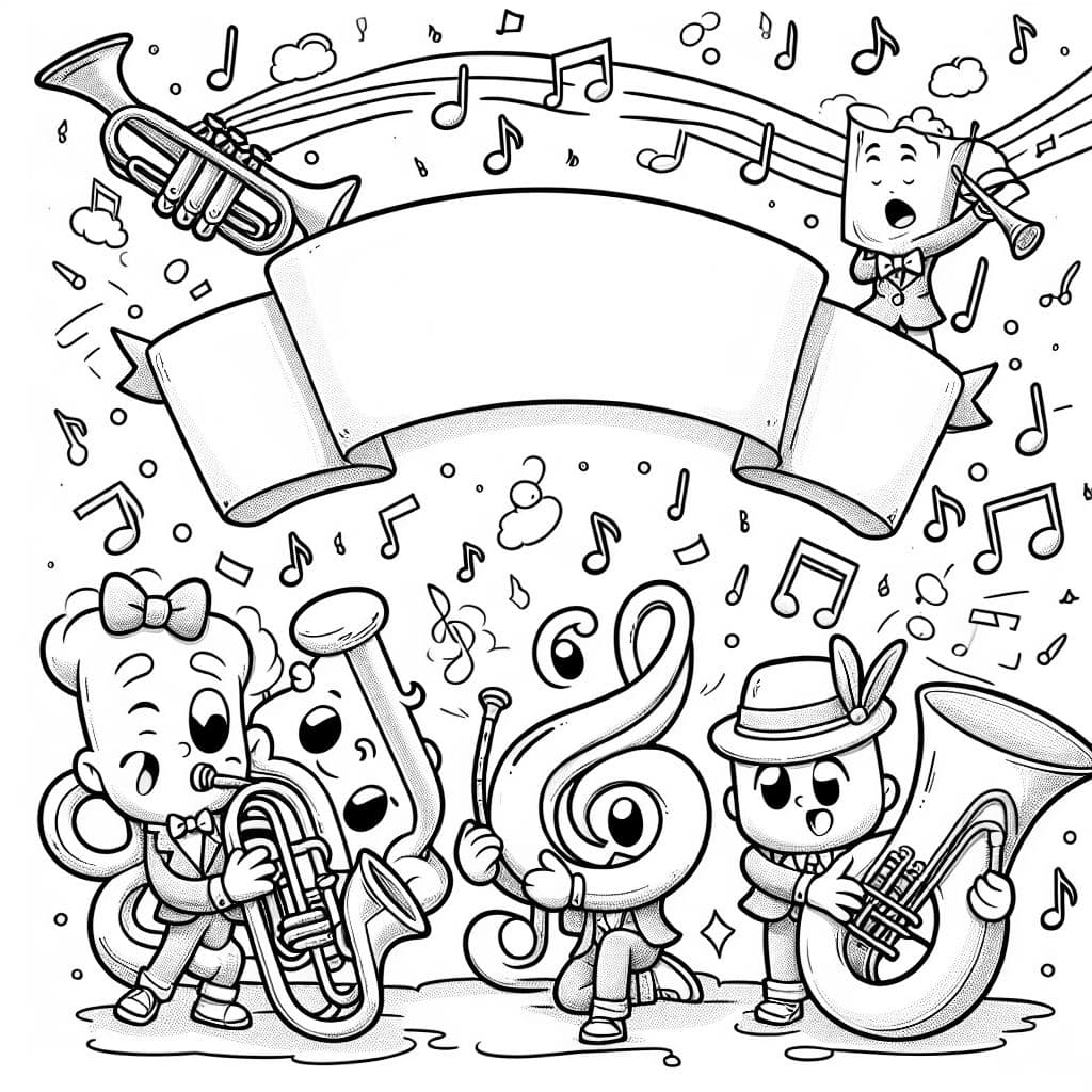 Musik noten trompete klarinette leerer banner cool