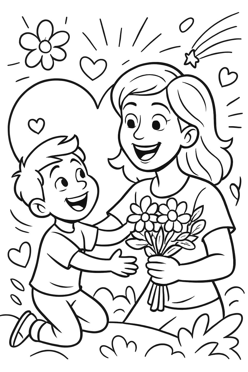 Dibujo de madre e hijo para el Día de las Madres