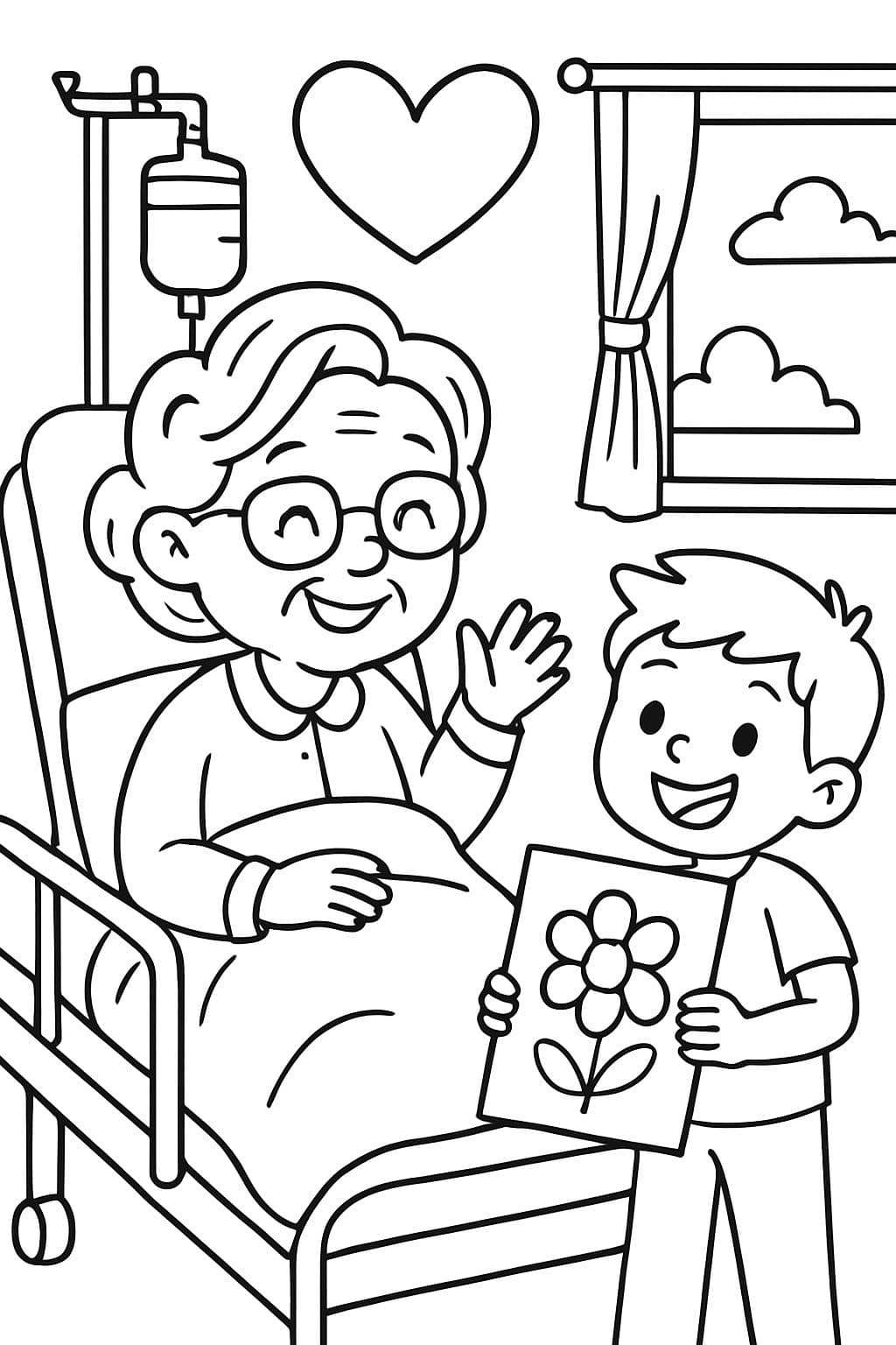 una abuela en el hospital con Mejorate Pronto