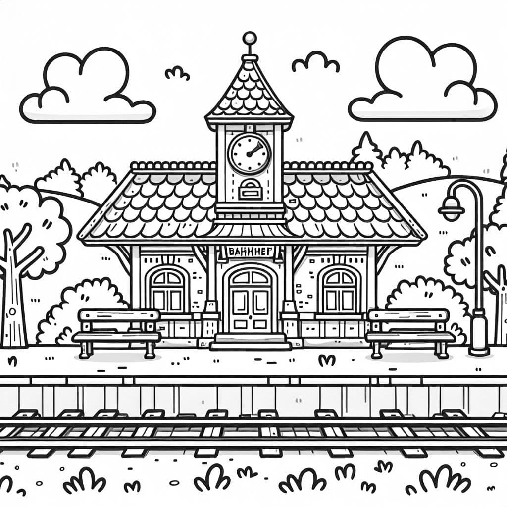 Una estación de tren es un lugar importante donde los trenes llegan y salen. Los niños pueden usar colores para crear sus propias estaciones de tren y dibujar diferentes trenes y pasajeros.