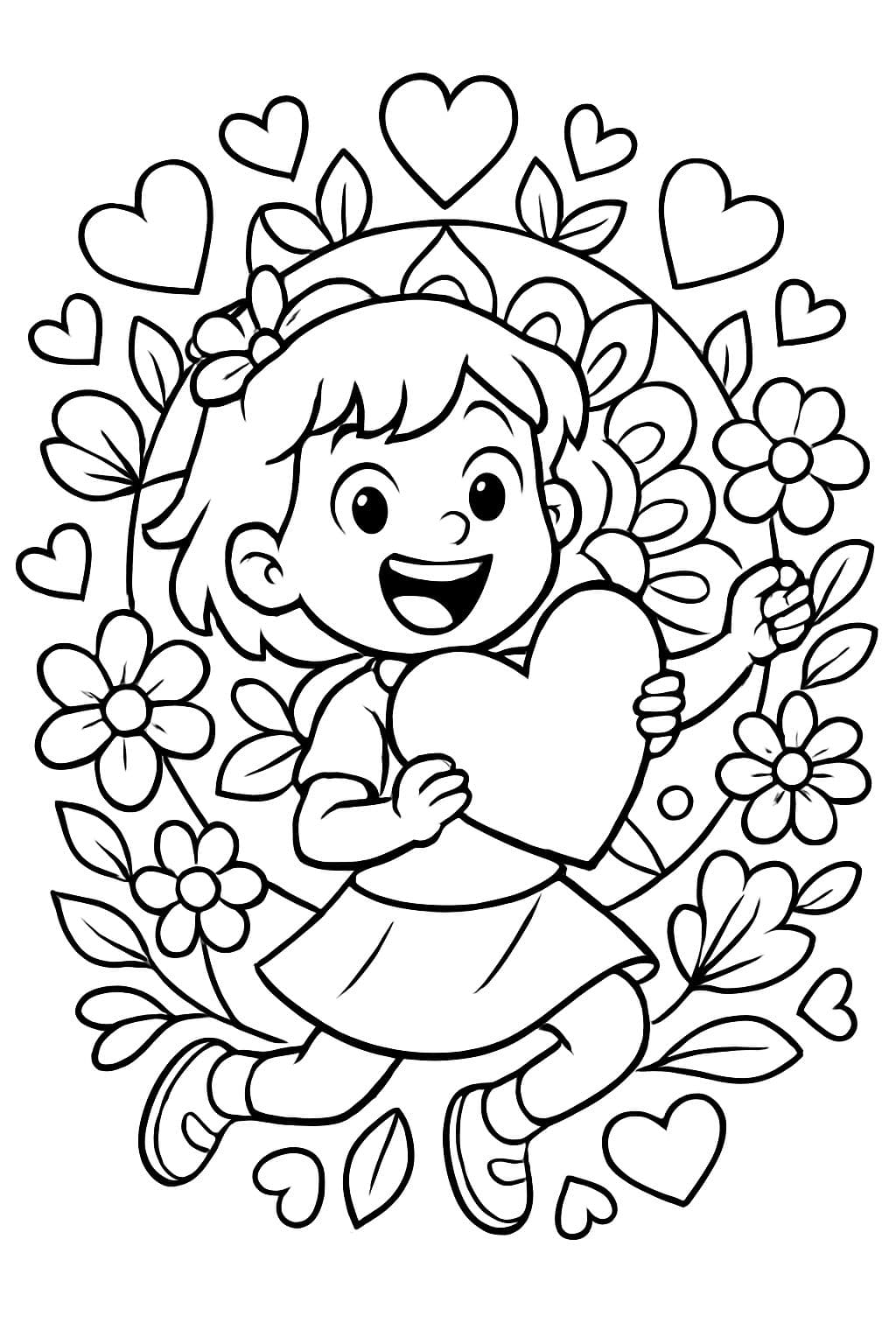 un mandala con corazones y flores para el Día de la Madre