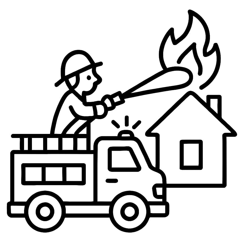 un cuerpo de bomberos apagando un incendio en una casa