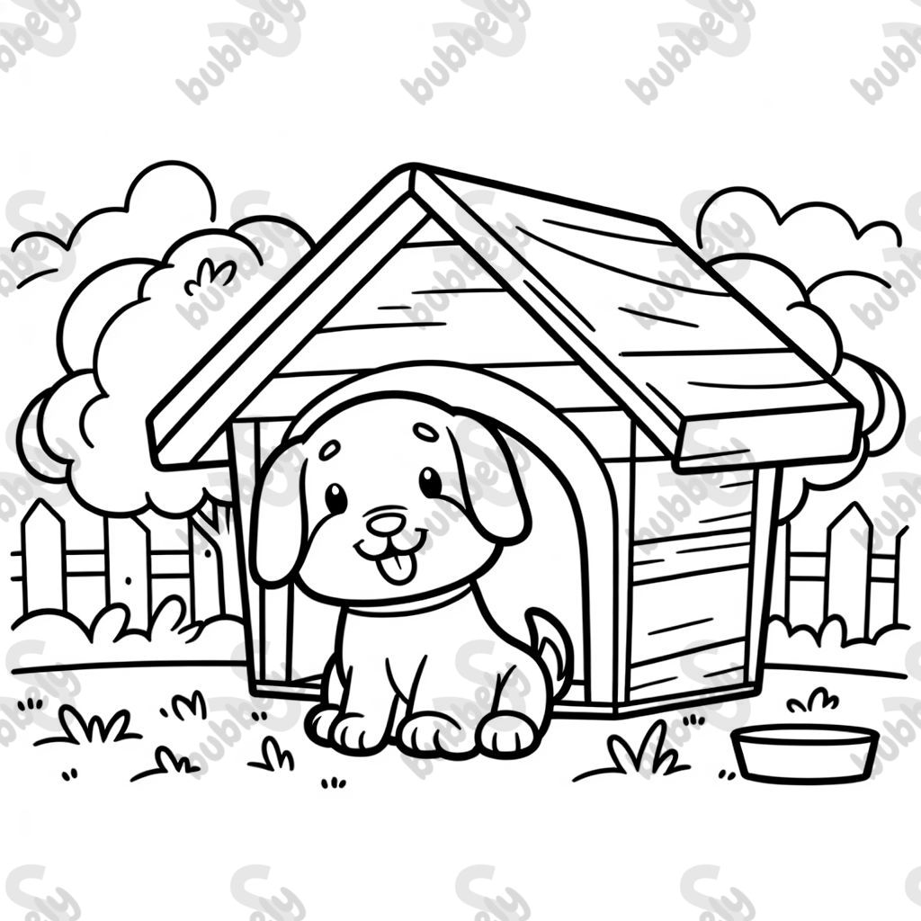 Einen Hund in der Hundehütte 