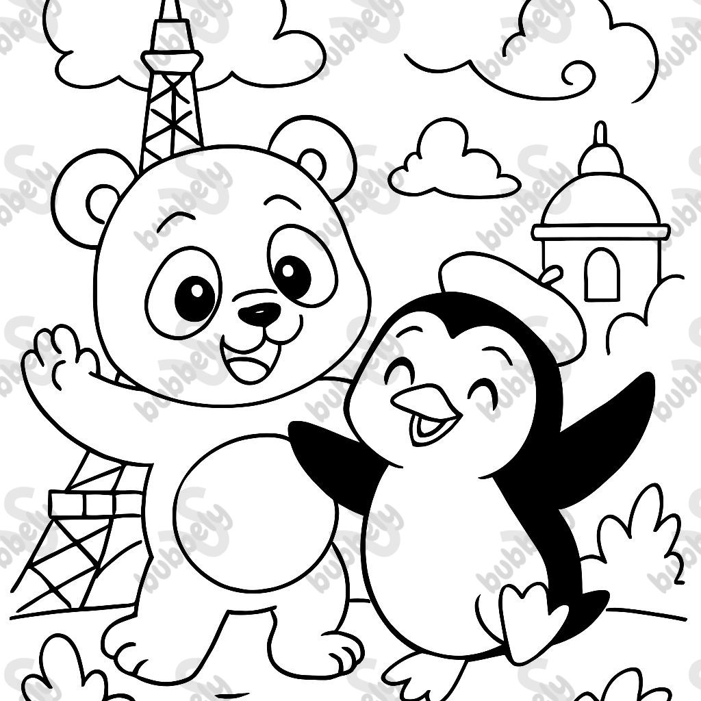 panda, penguin in Paris