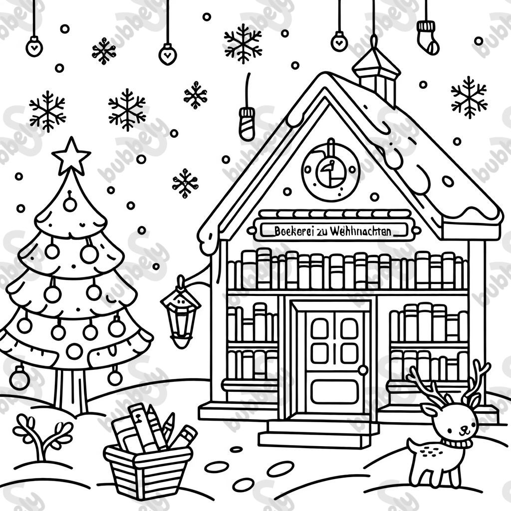 Bücherei zu Weihnachten