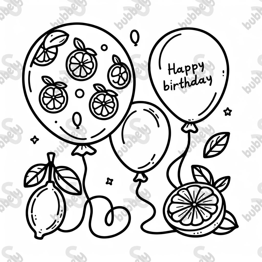 Birthday balloons with lemons on them