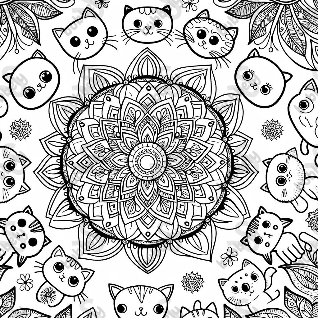 Ein schönes mandala mit Katzen 