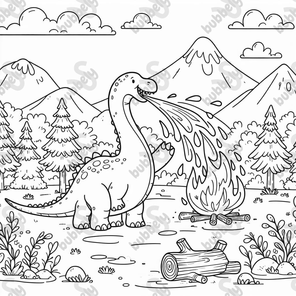 Brachiosaurus spuckt Feuer