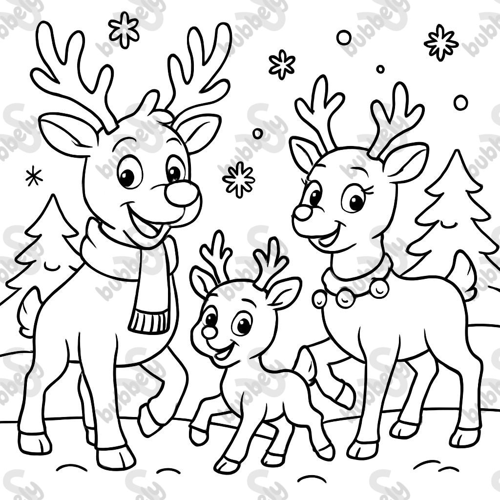 Une famille de cerfs de Noël. Une famille de cerfs de Noël.