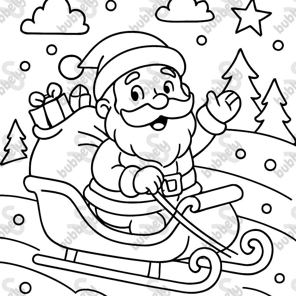 Père Noël dans son traîneau Père Noël dans son traîneau