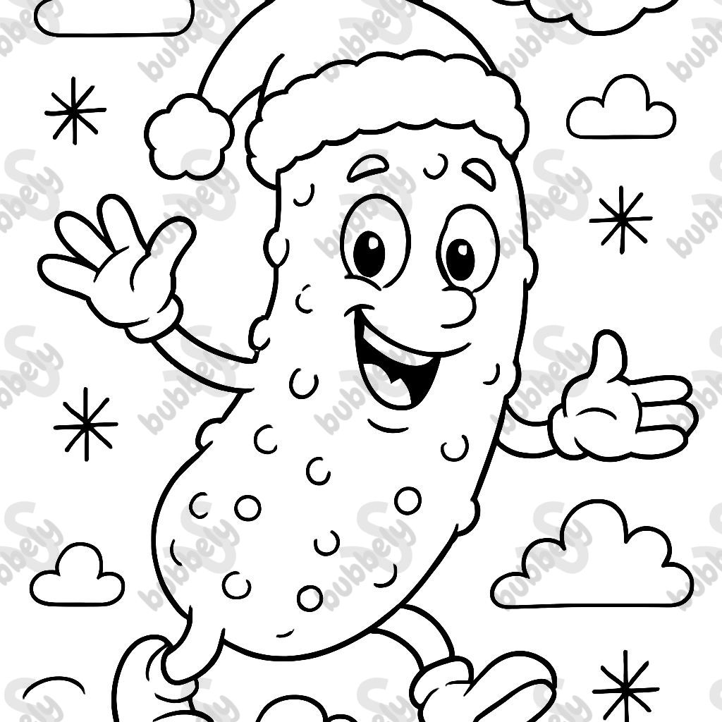 Un cornichon avec un chapeau de père Noël.