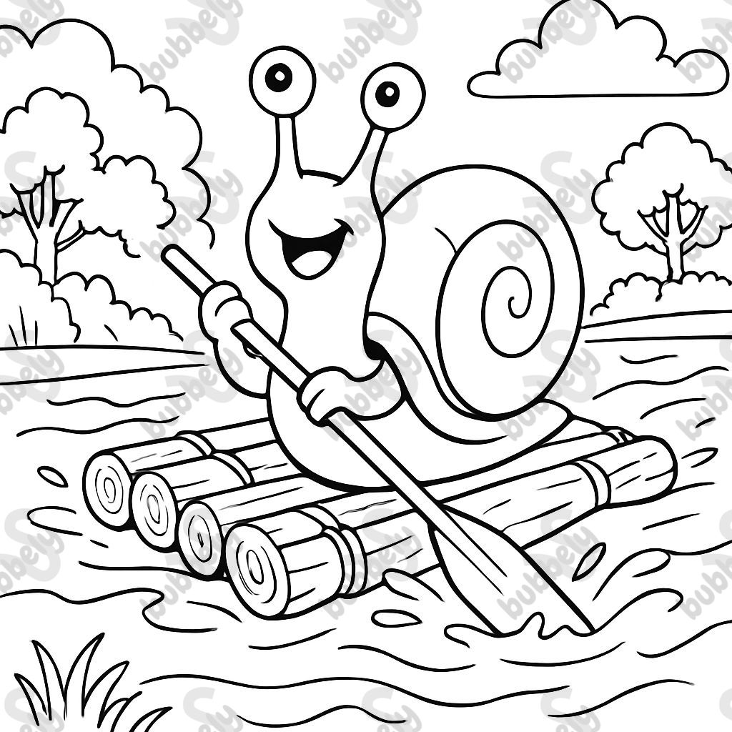 a snail on a raft