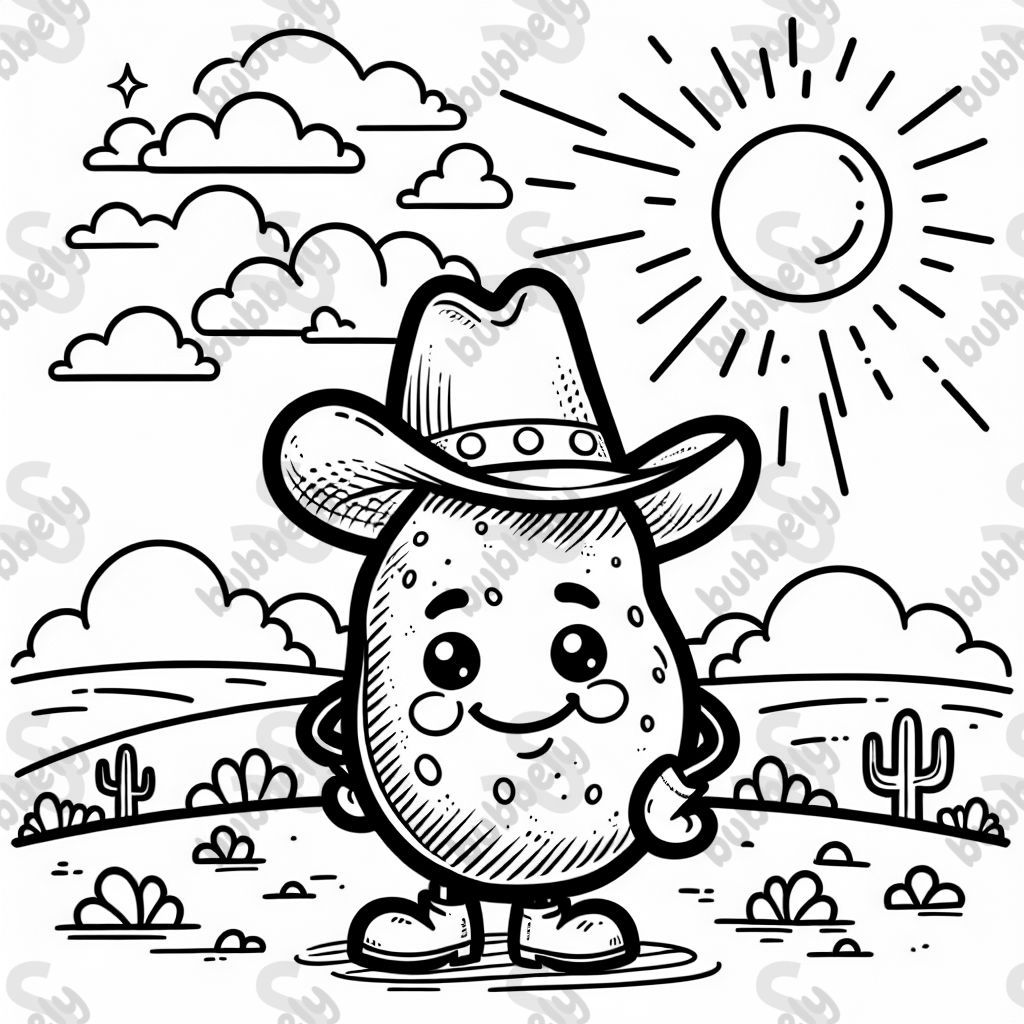 A potato wearing a cowboy hat