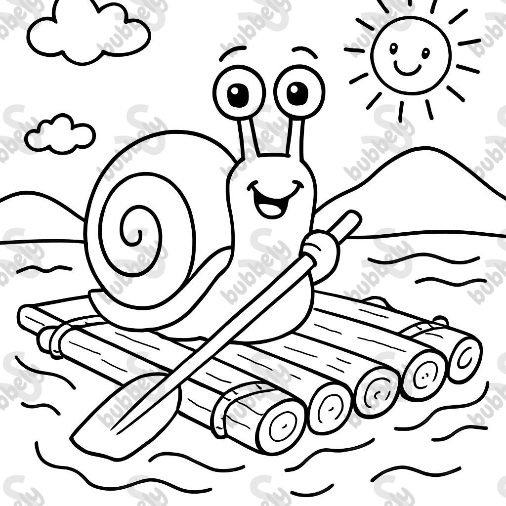 a snail on a raft