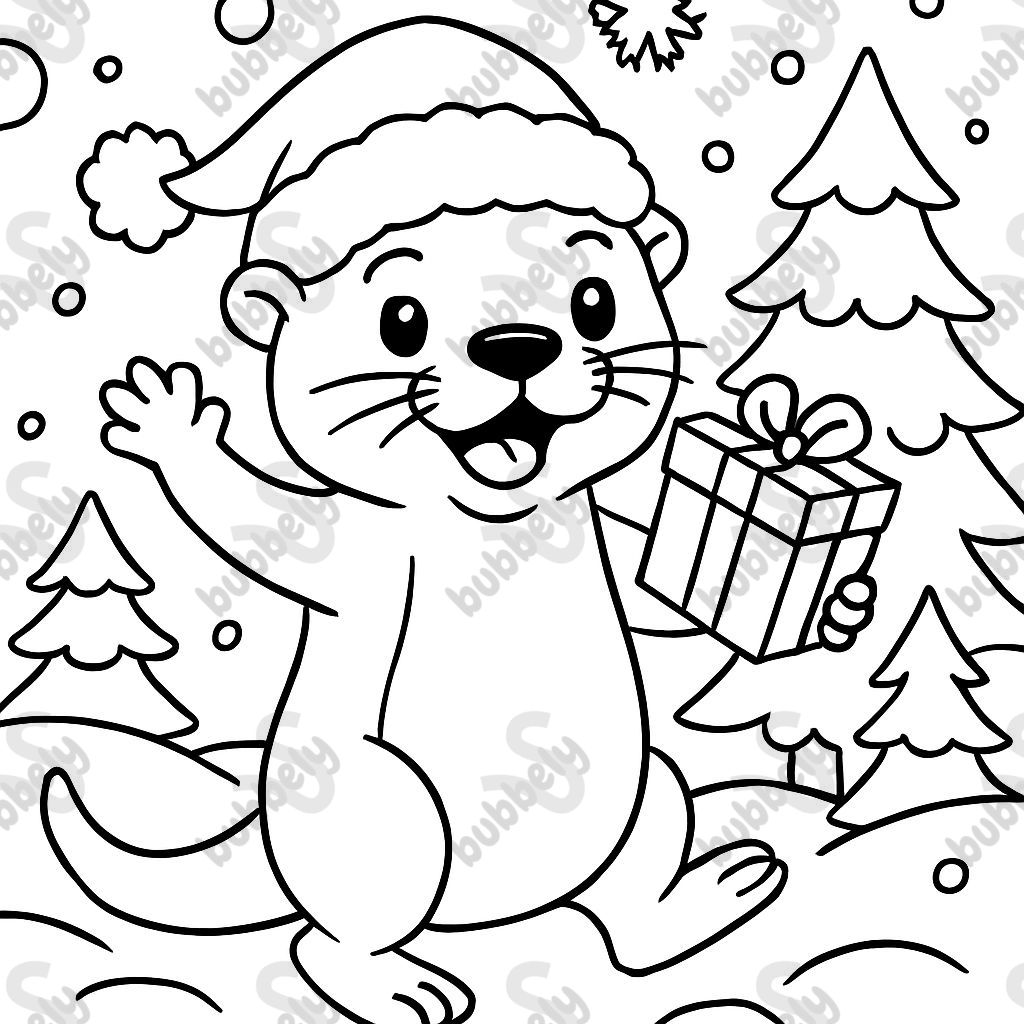 a cute christmas otter