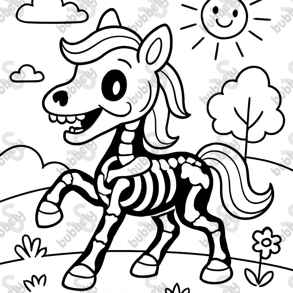 a skeleton pony