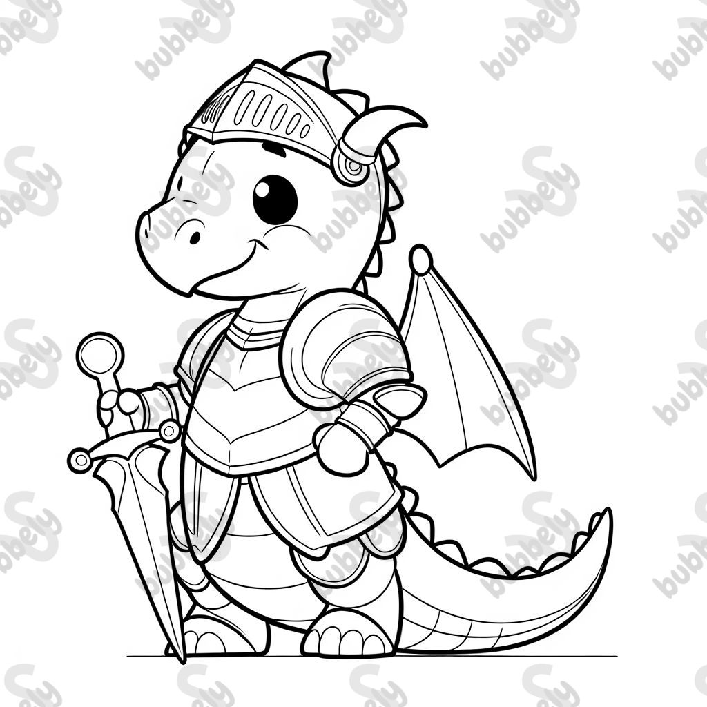 Drache in Ritterrüstung 