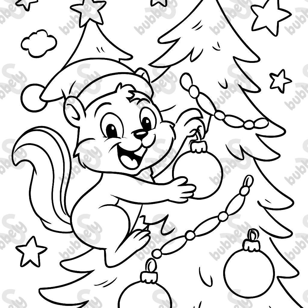A Chipmunk on Christmas Tree