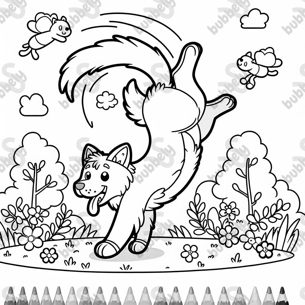 A dancing dog making flips. A dancing dog making flips.