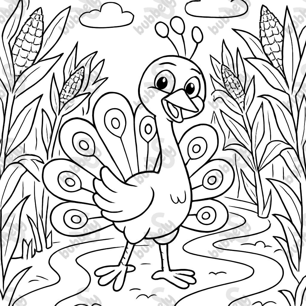 un paon dans un labyrinthe de maïs