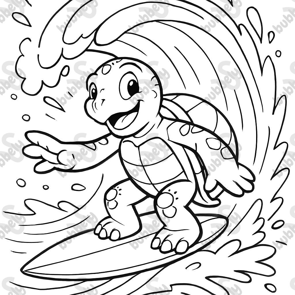 a turtle surfing