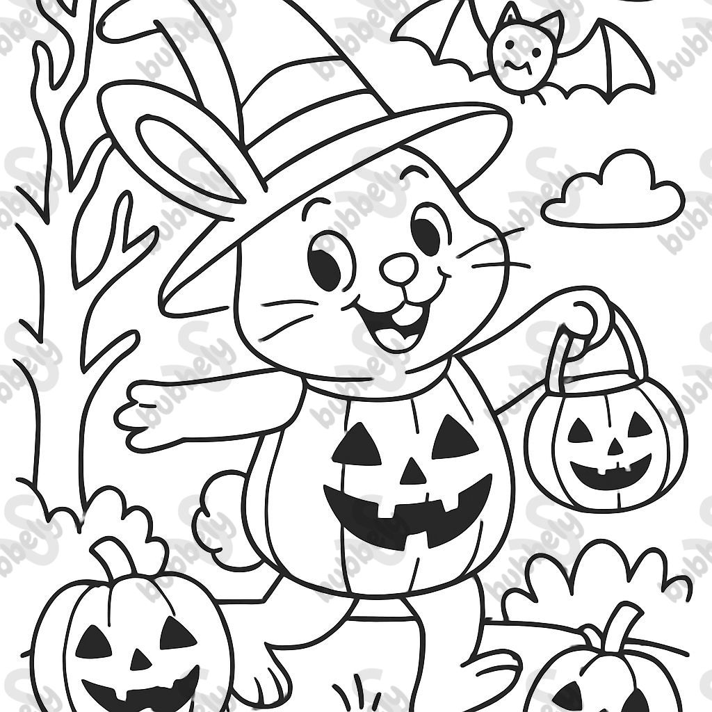 un lapin d'Halloween