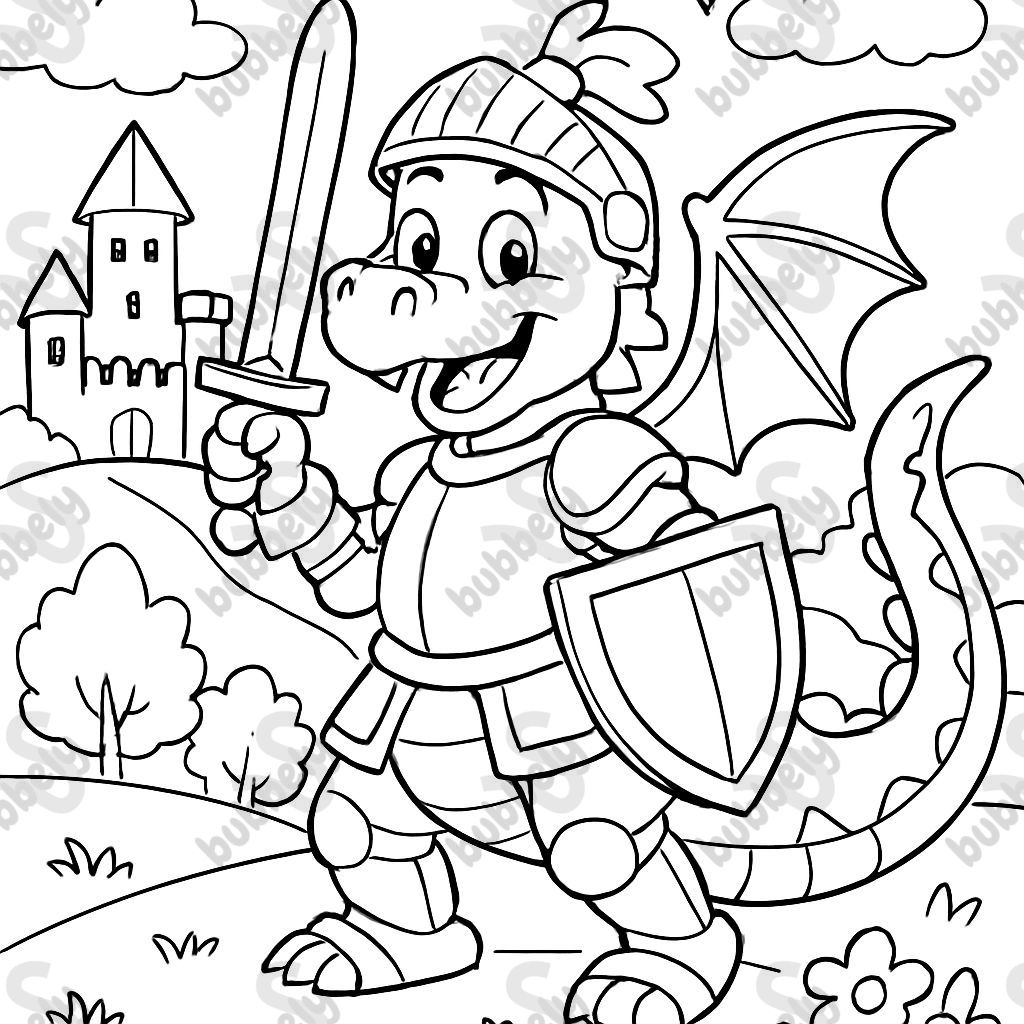 un dragon en armure de chevalier