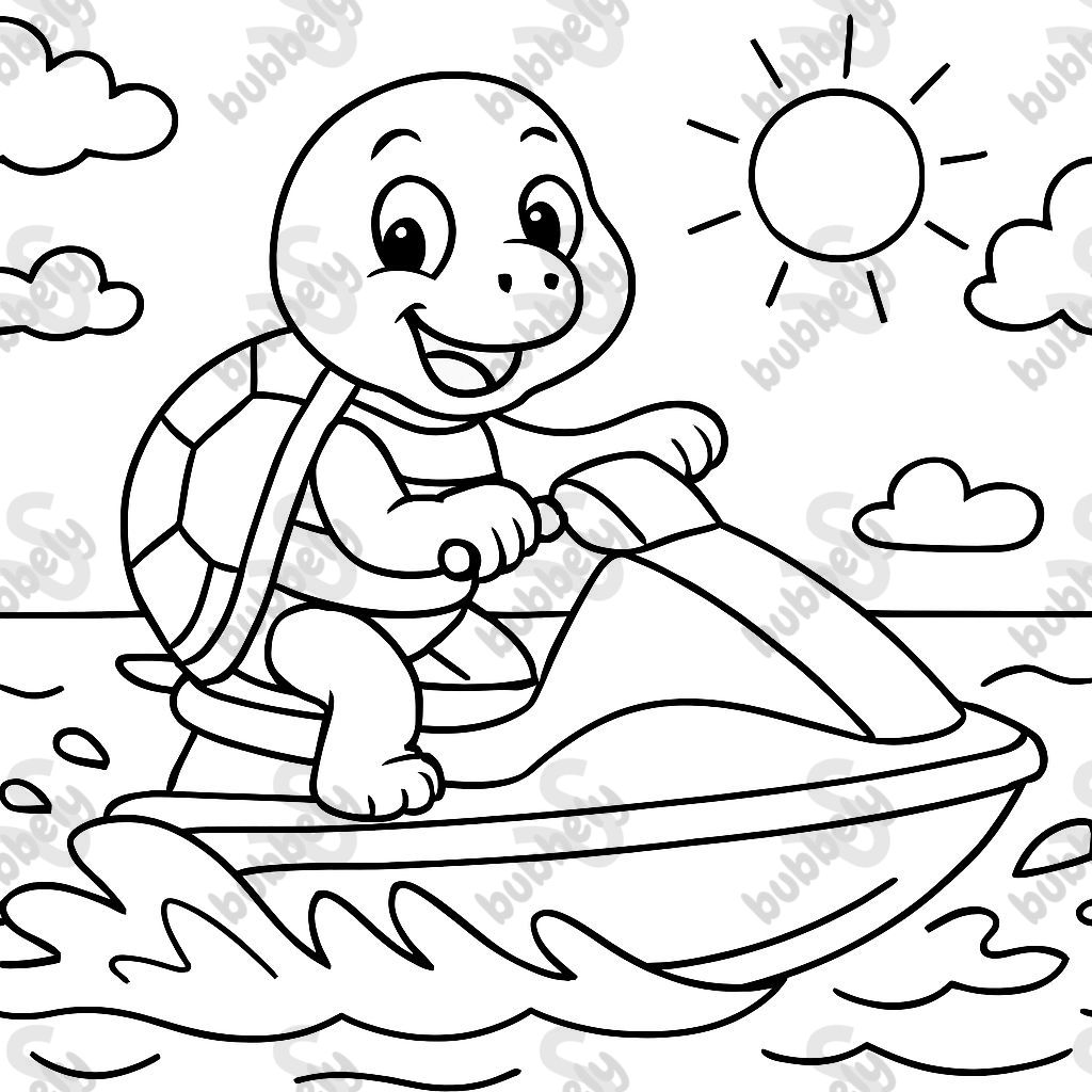 une tortue faisant du jet ski une tortue faisant du jet ski