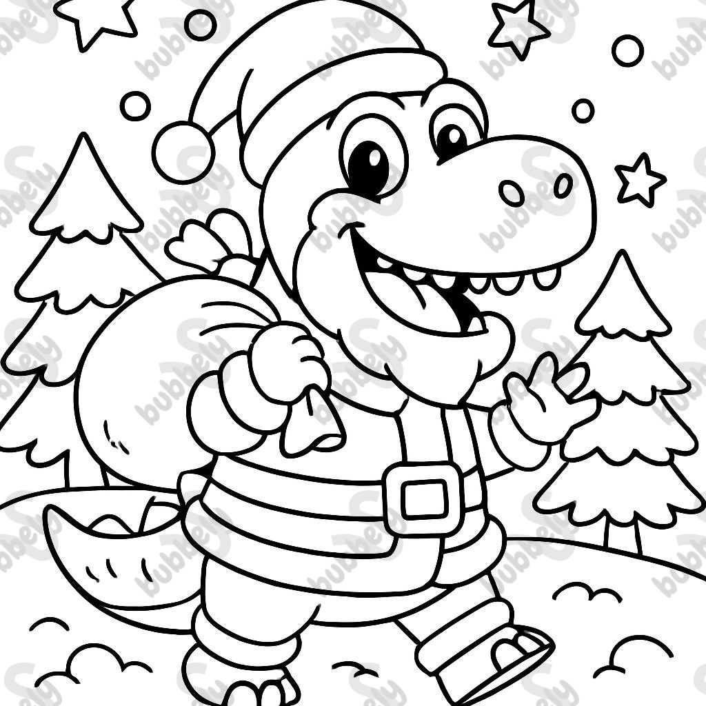 dinosaure déguisé en Père Noël dinosaure déguisé en Père Noël