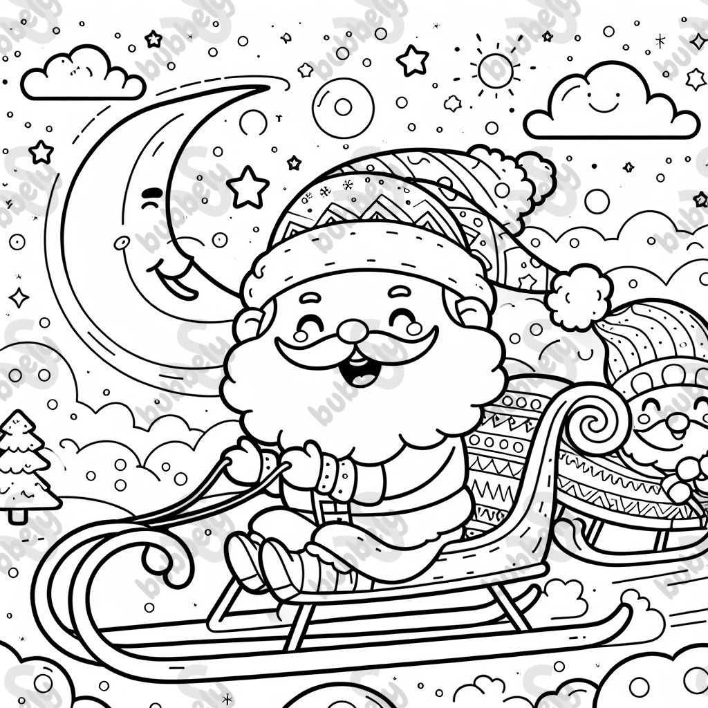 santa clause in his sled